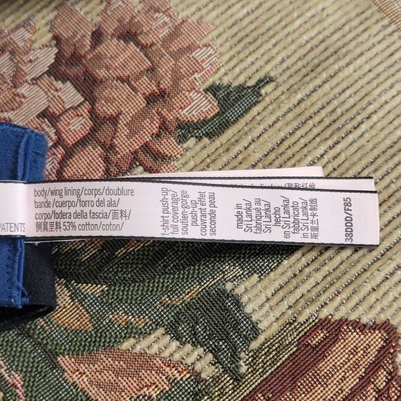 Victorias Secret Bra Womens 38DDD Blue T-Shirt Push-Up Full Coverage Velvet Trim - Picture 5 of 8